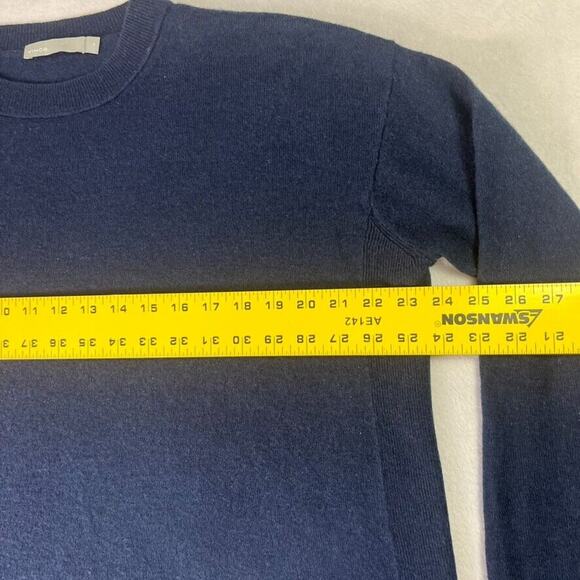 VINCE Sweater Womens M Blue Cashmere Linen Blend Crew Pullover Lightweight - Picture 5 of 12